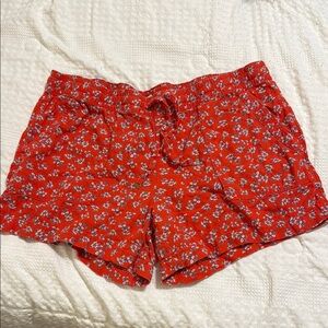 Floral Red Women's Shorts